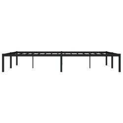Cadre de lit métal sans matelas noir 150x200 cm 