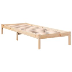 Cadre de lit extra long sans matelas 100x210 cm bois massif pin 