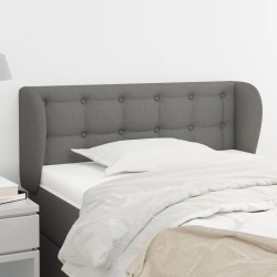 Tête de lit avec oreilles gris foncé 103x23x78/88 cm tissu 