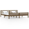 Cadre de lit sans matelas marron miel bois massif 200x200 cm 