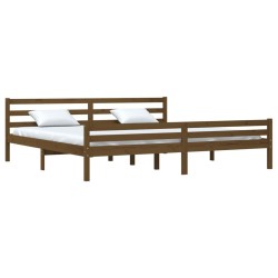 Cadre de lit sans matelas marron miel bois massif 200x200 cm 