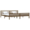 Cadre de lit sans matelas marron miel bois massif 200x200 cm 