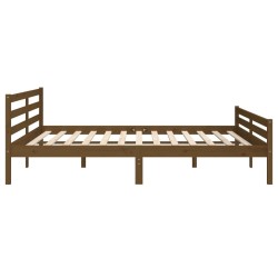 Cadre de lit sans matelas marron miel bois massif 200x200 cm 