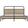 Cadre de lit sans matelas 150x200 cm chêne fumé bois ingénierie 