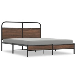 Cadre de lit sans matelas 150x200 cm chêne marron 