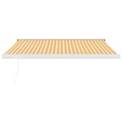 Auvent rétractable jaune et blanc 3x2,5 m tissu et aluminium 