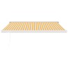 Auvent rétractable jaune et blanc 3x2,5 m tissu et aluminium 
