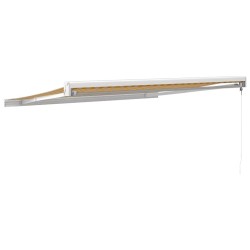 Auvent rétractable jaune et blanc 3x2,5 m tissu et aluminium 