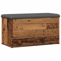 Banc de rangement vieux bois 82x42x45 cm bois d'ingénierie 