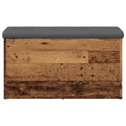 Banc de rangement vieux bois 82x42x45 cm bois d'ingénierie 
