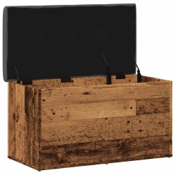 Banc de rangement vieux bois 82x42x45 cm bois d'ingénierie 
