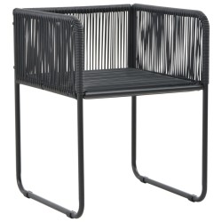 Ensemble à manger de jardin 5 pcs Noir  
