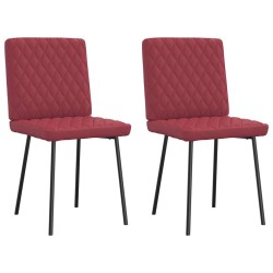 Chaises à manger lot de 2 rouge bordeaux similicuir 