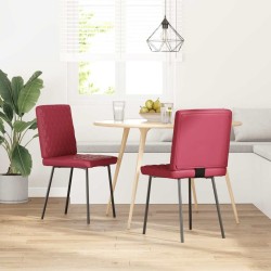 Chaises à manger lot de 2 rouge bordeaux similicuir 