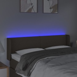 Tête de lit à LED Taupe 147x16x78/88 cm Tissu 