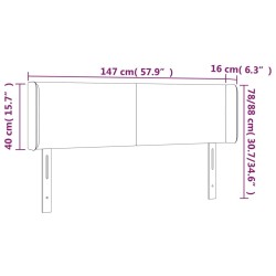 Tête de lit à LED Taupe 147x16x78/88 cm Tissu 