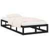 Cadre de lit sans matelas noir 100x200 cm bois massif 