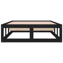 Cadre de lit sans matelas noir 100x200 cm bois massif 