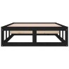 Cadre de lit sans matelas noir 100x200 cm bois massif 