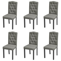 Chaises à manger lot de 6 gris tissu 