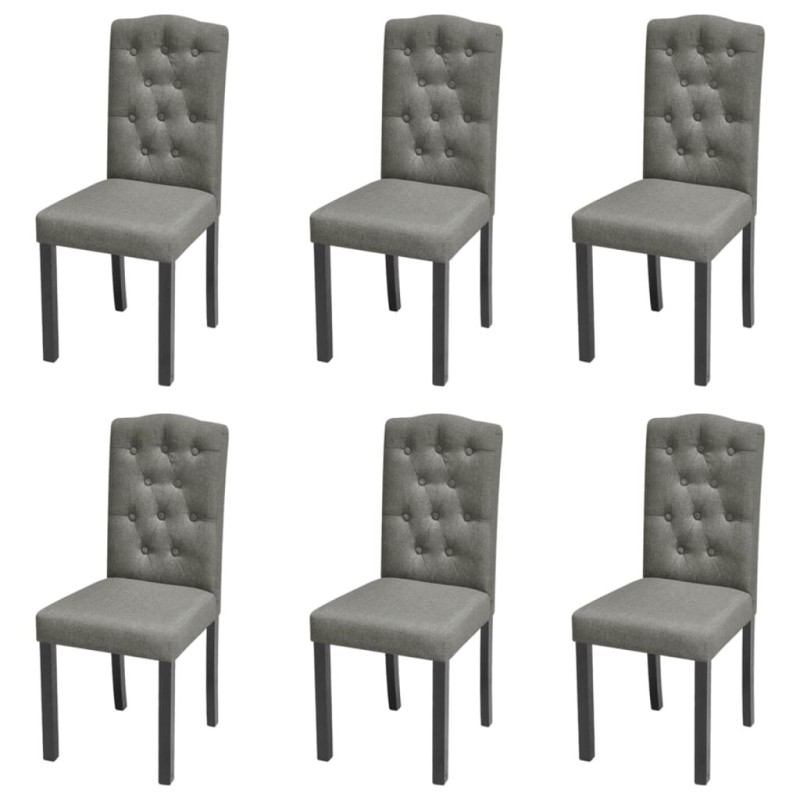 Chaises à manger lot de 6 gris tissu Chaises à manger lot de 6 gris tissu
