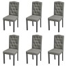 Chaises à manger lot de 6 gris tissu 