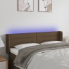 Tête de lit à LED Marron foncé 147x16x78/88 cm Tissu 