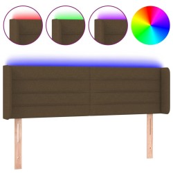 Tête de lit à LED Marron foncé 147x16x78/88 cm Tissu 