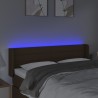 Tête de lit à LED Marron foncé 147x16x78/88 cm Tissu 