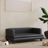 Lit pour chien noir 80x45x30 cm similicuir 