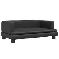 Lit pour chien noir 80x45x30 cm similicuir 