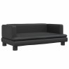 Lit pour chien noir 80x45x30 cm similicuir 