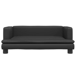 Lit pour chien noir 80x45x30 cm similicuir 