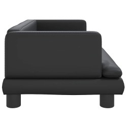 Lit pour chien noir 80x45x30 cm similicuir 