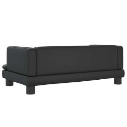 Lit pour chien noir 80x45x30 cm similicuir 
