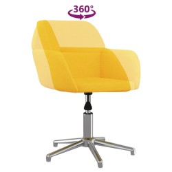 Chaise pivotante de bureau Jaune clair Tissu 