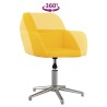 Chaise pivotante de bureau Jaune clair Tissu 