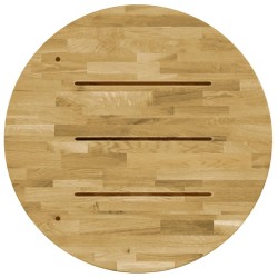 Dessus de table Bois de chêne massif Rond 23 mm 600 mm  