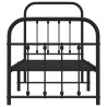 Cadre de lit métal sans matelas avec pied de lit noir 75x190 cm 