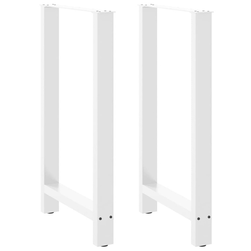 Pieds de table de bar Blanc 2 pièces 60 x (100-101) cm Acier 