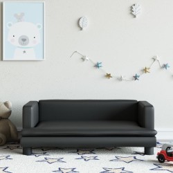 Canapé pour enfants noir 80x45x30 cm similicuir 