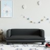 Canapé pour enfants noir 80x45x30 cm similicuir 