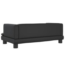 Canapé pour enfants noir 80x45x30 cm similicuir 