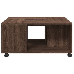 Table basse chêne marron 80x80x40 cm bois d'ingénierie 