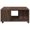 Table basse chêne marron 80x80x40 cm bois d'ingénierie 