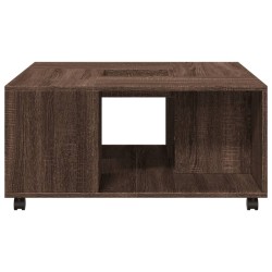 Table basse chêne marron 80x80x40 cm bois d'ingénierie 