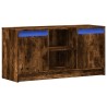 Meuble TV avec LED chêne fumé 100x34x50 cm bois d'ingénierie 