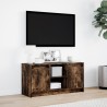Meuble TV avec LED chêne fumé 100x34x50 cm bois d'ingénierie 