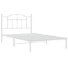 Cadre de lit métal sans matelas et tête de lit blanc 107x203 cm 