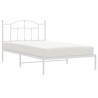 Cadre de lit métal sans matelas et tête de lit blanc 107x203 cm 